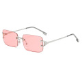 2020 Brand Oversized Metal Sunglasses Luxury Semi Rimless Sunglasses Women Luxury Shades Sunglasses for Women